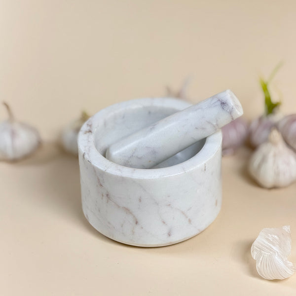 White Marble Mortar & Pestle