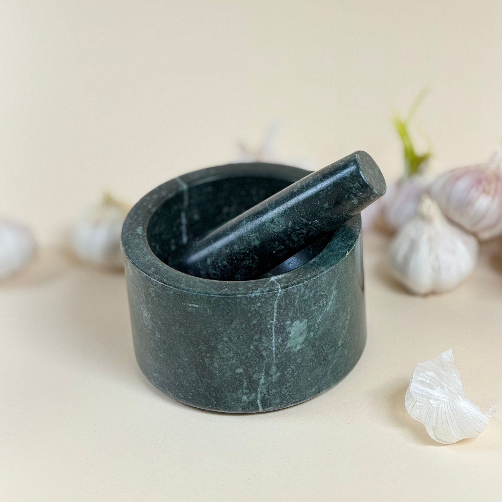 Green Marble Mortar & Pestle