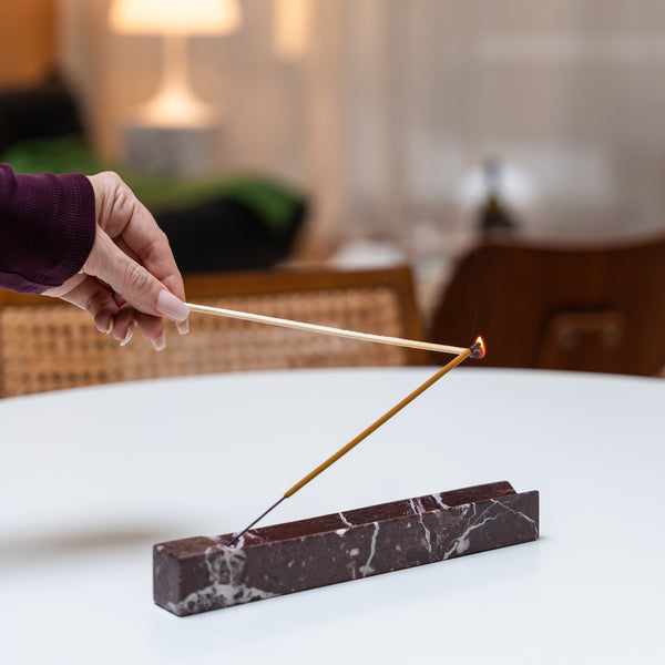 Burgundy Marble Incense Holder