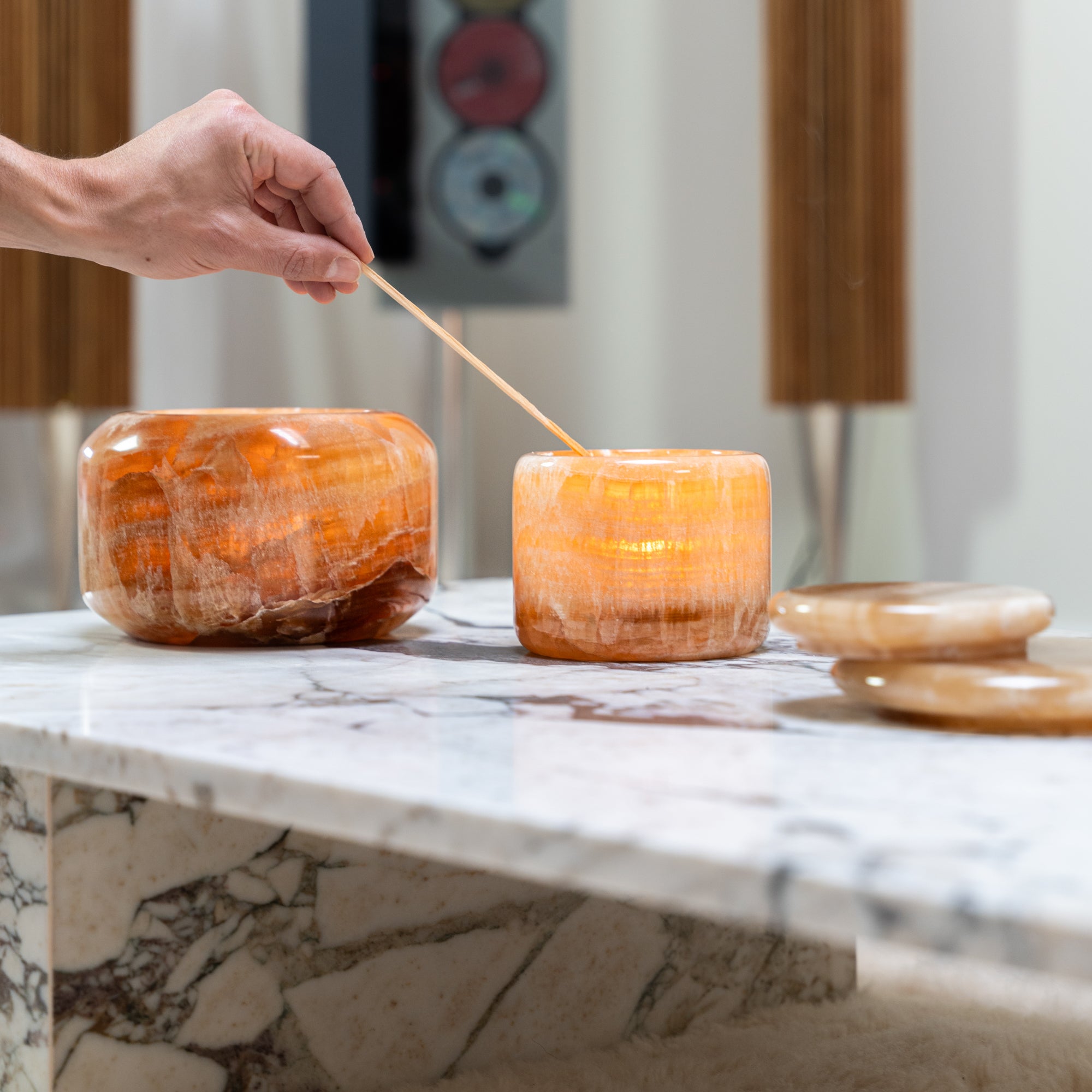 Brown Onyx Deco Pot 'Honey 190'