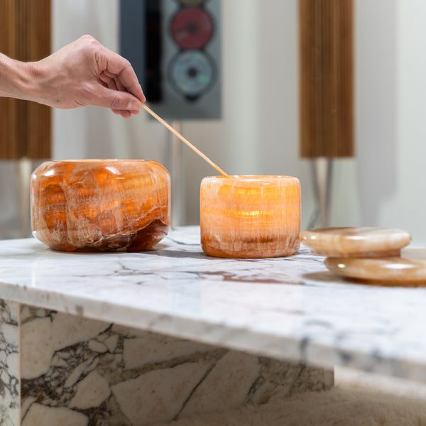 Brown Onyx Deco Pot 'Honey 190'