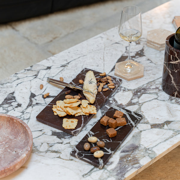 Burgundy Marble Rectangular Board S - 15 x 30 cm