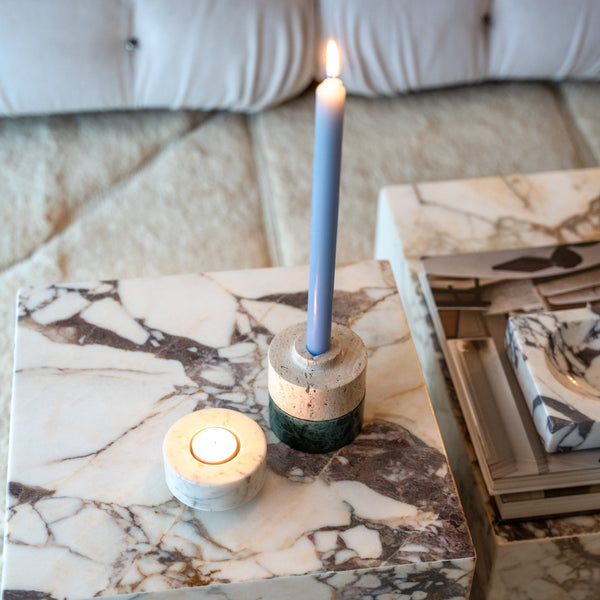 White Marble 'Switch' Candle Holder