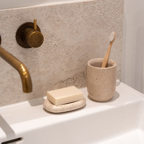 Beige Travertine '24/7' Soap Dish