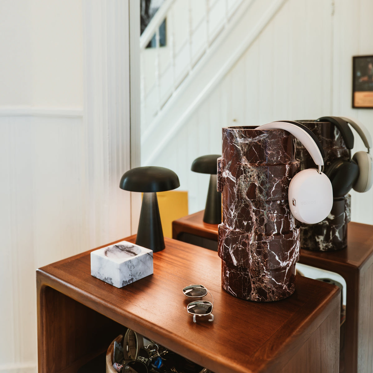 Burgundy Marble Vase 'Vida'