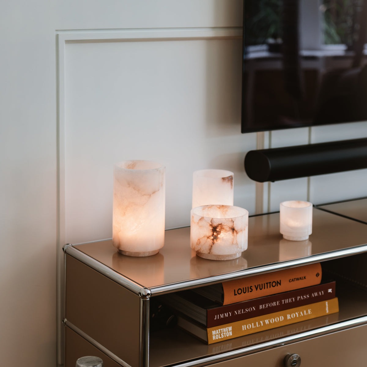 'The Bastards' Alabaster Tealight Holder Set