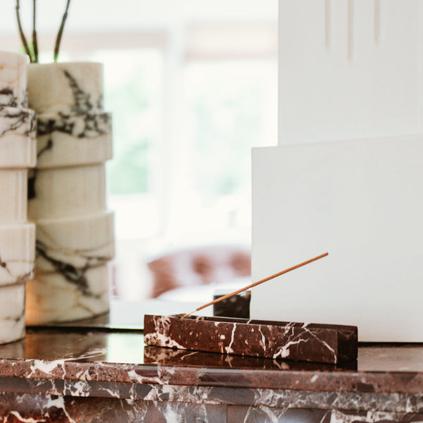 Burgundy Marble Incense Holder