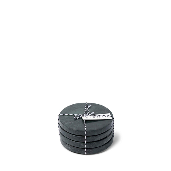 Green Marble Round Coasters