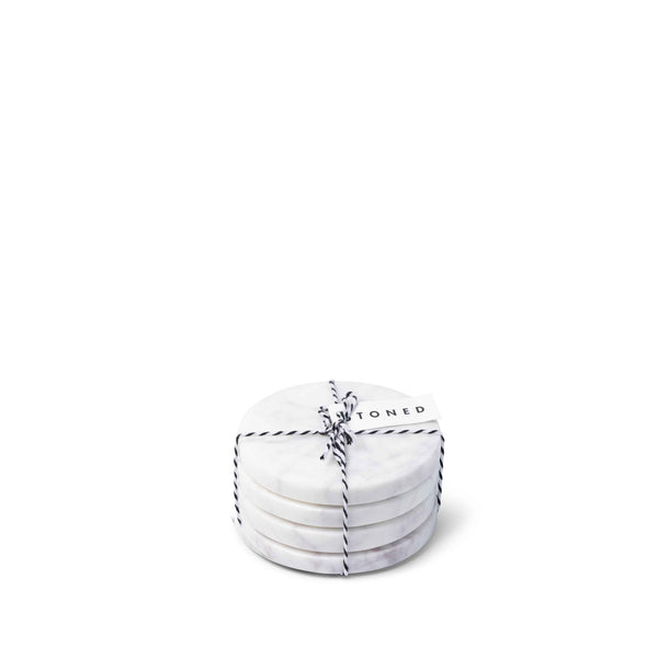 White Marble Round Coasters