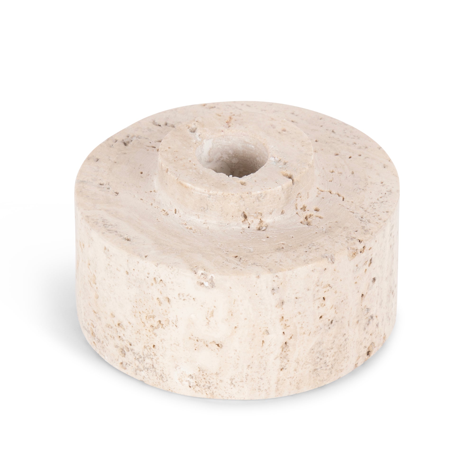 Beige Travertine 'Switch' Candle Holder