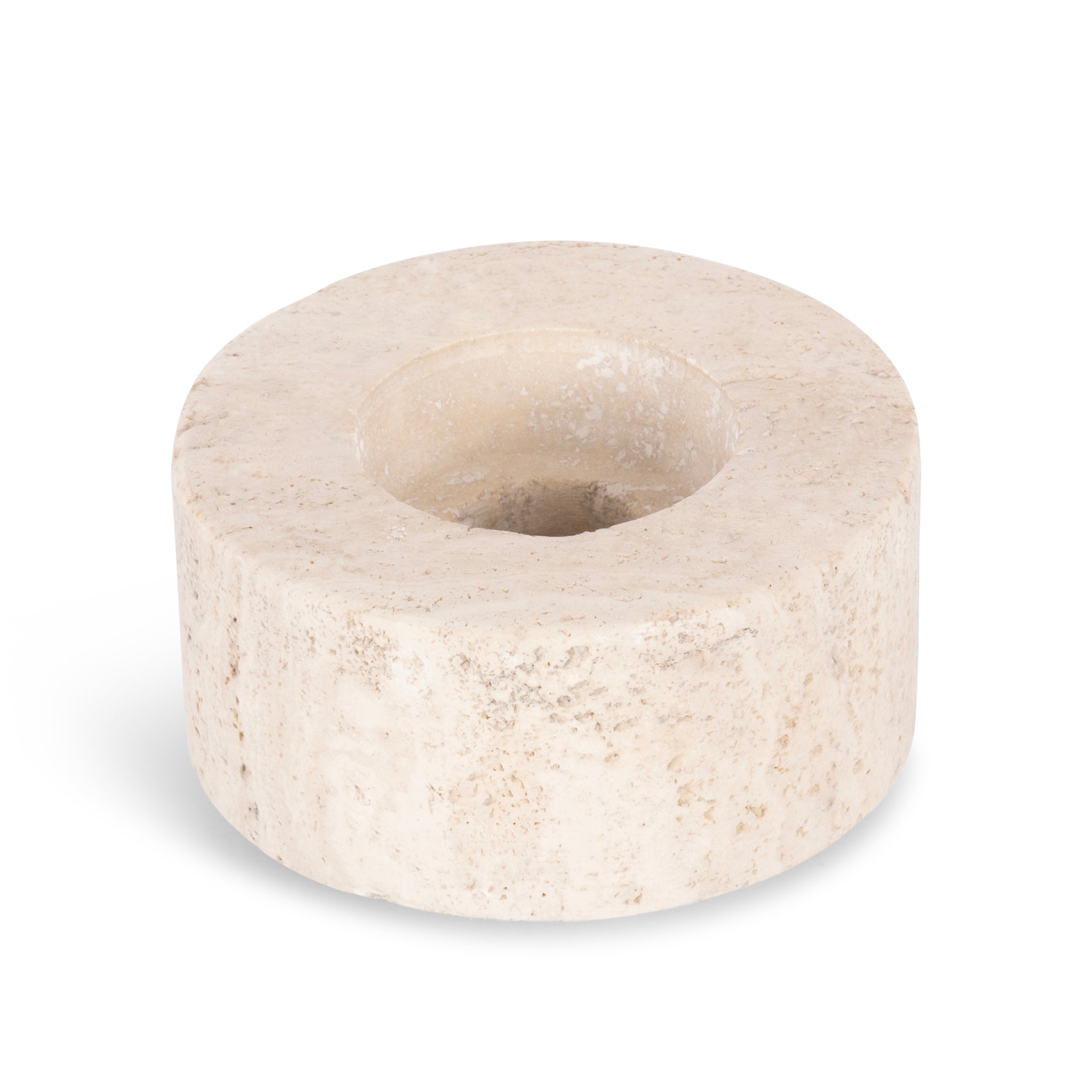Beige Travertine 'Switch' Candle Holder