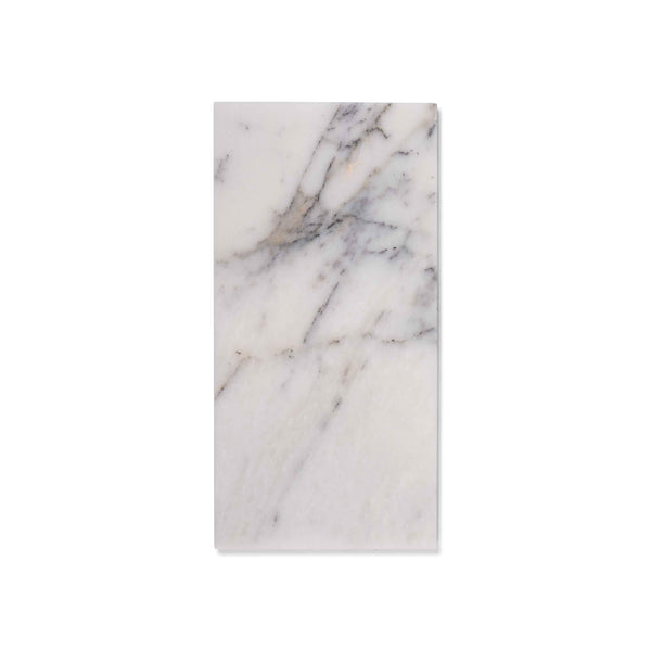 Bold White Marble Rectangular Board S - 15 x 30 cm