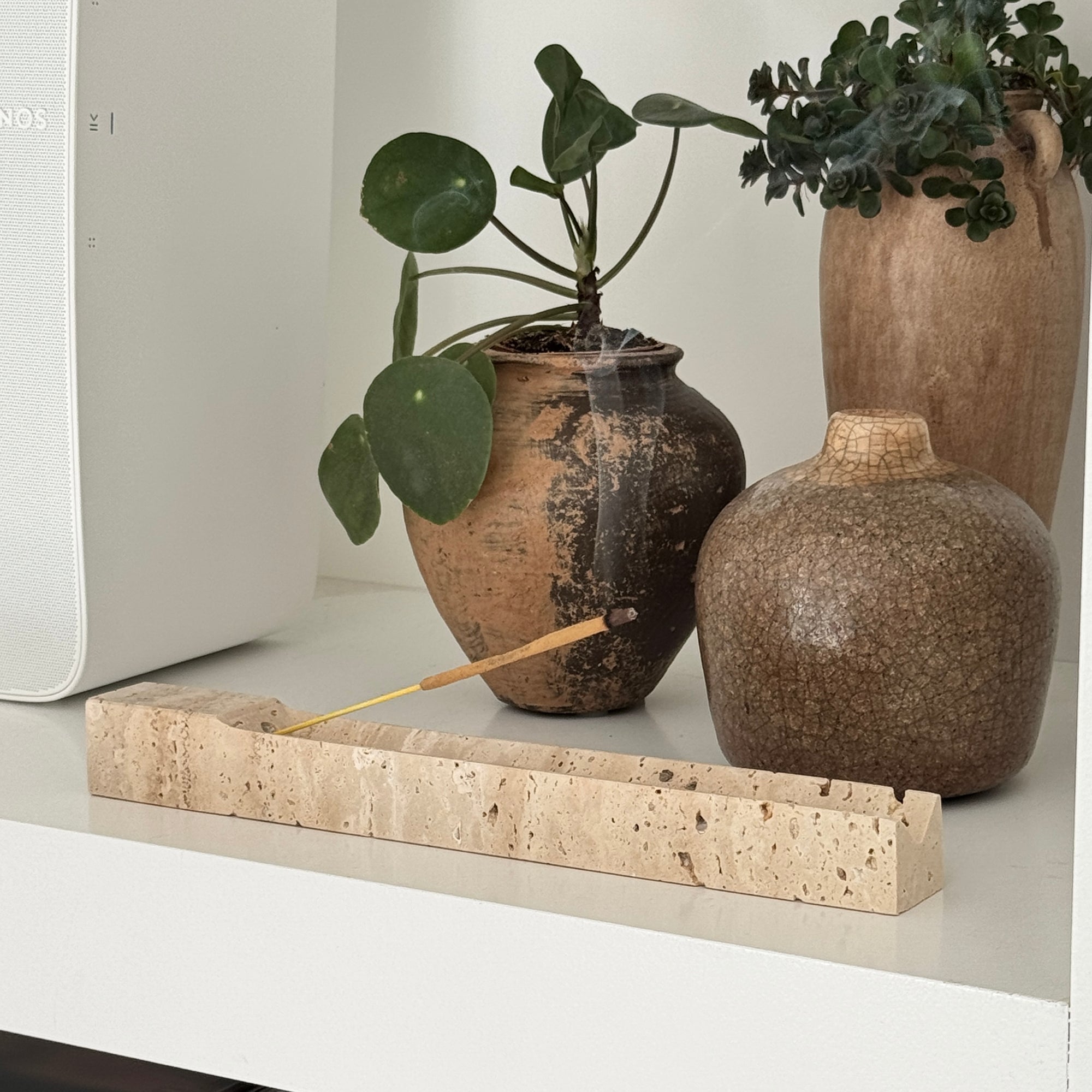 Pre-order: Beige Travertine Incense Holder