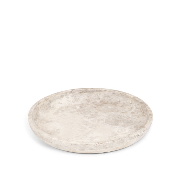 Silver Travertine bowl 'Luna' XL