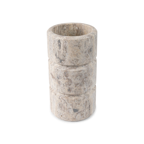 Silver Travertine Vase 'Don'