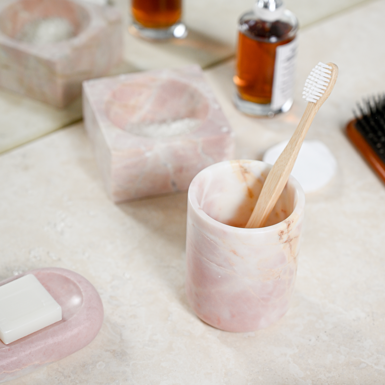 Pink Marble 'Classic' Toothbrush Holder