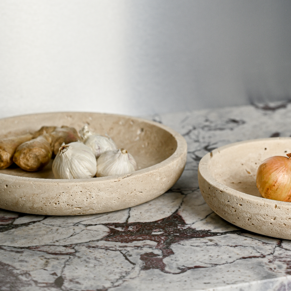 Travertine bowl 'Luna' L – STONED