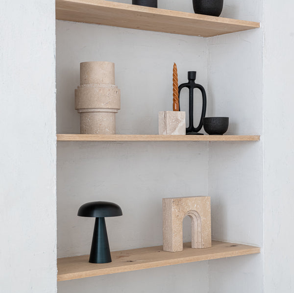 Travertine Candle Holder 'Pixel'