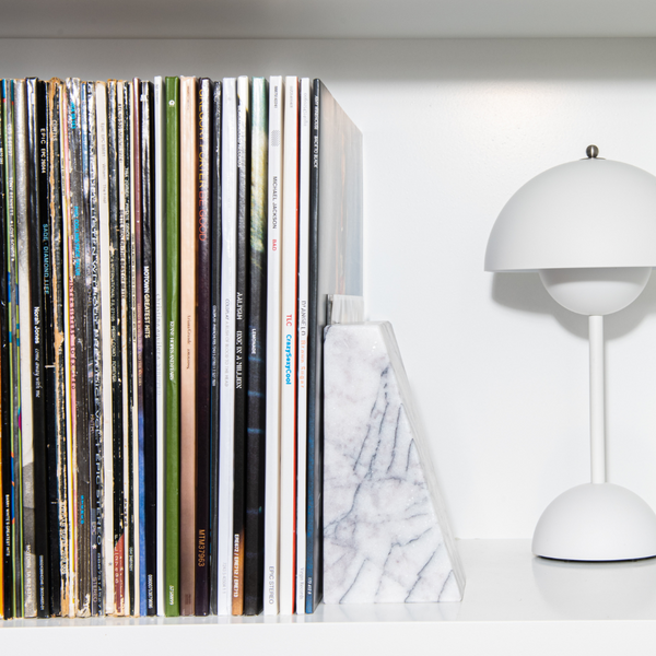 Stoned, not wasted: White Marble Book End Set