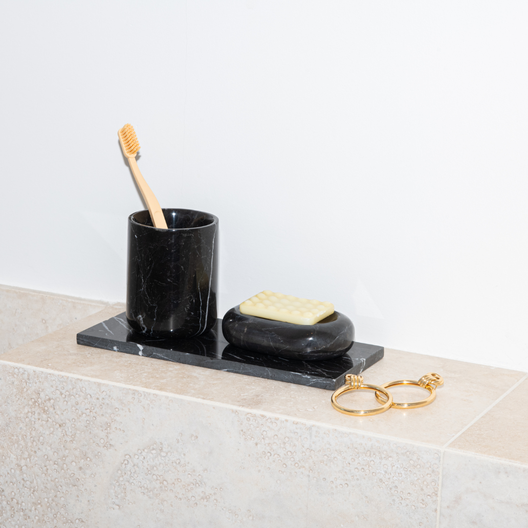 Black Marble Classic Toothbrush Holder