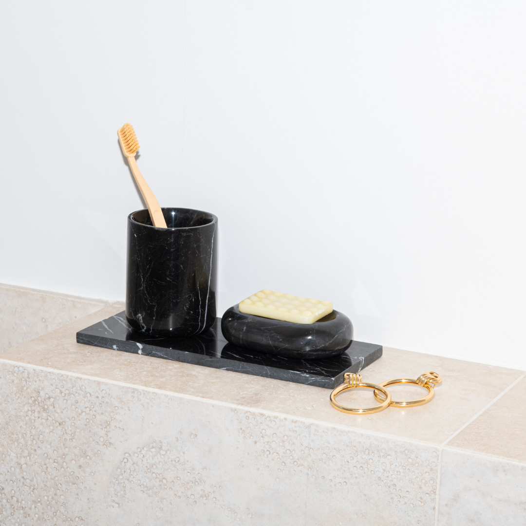 Black Marble 'Classic' Toothbrush Holder
