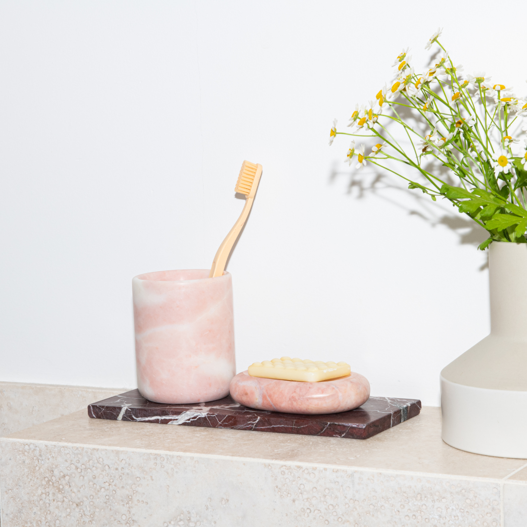 Pink Marble 'Classic' Toothbrush Holder