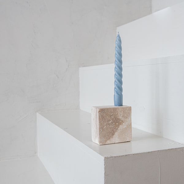 Travertine Candle Holder 'Pixel'