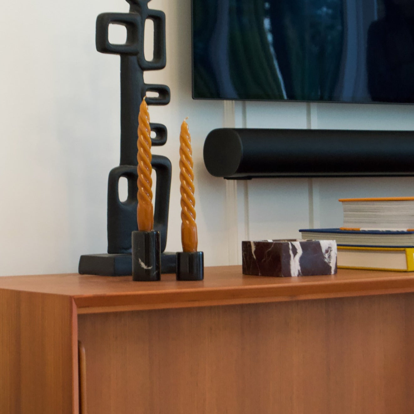 Stoned, not wasted: Black Marble Candle Holder S