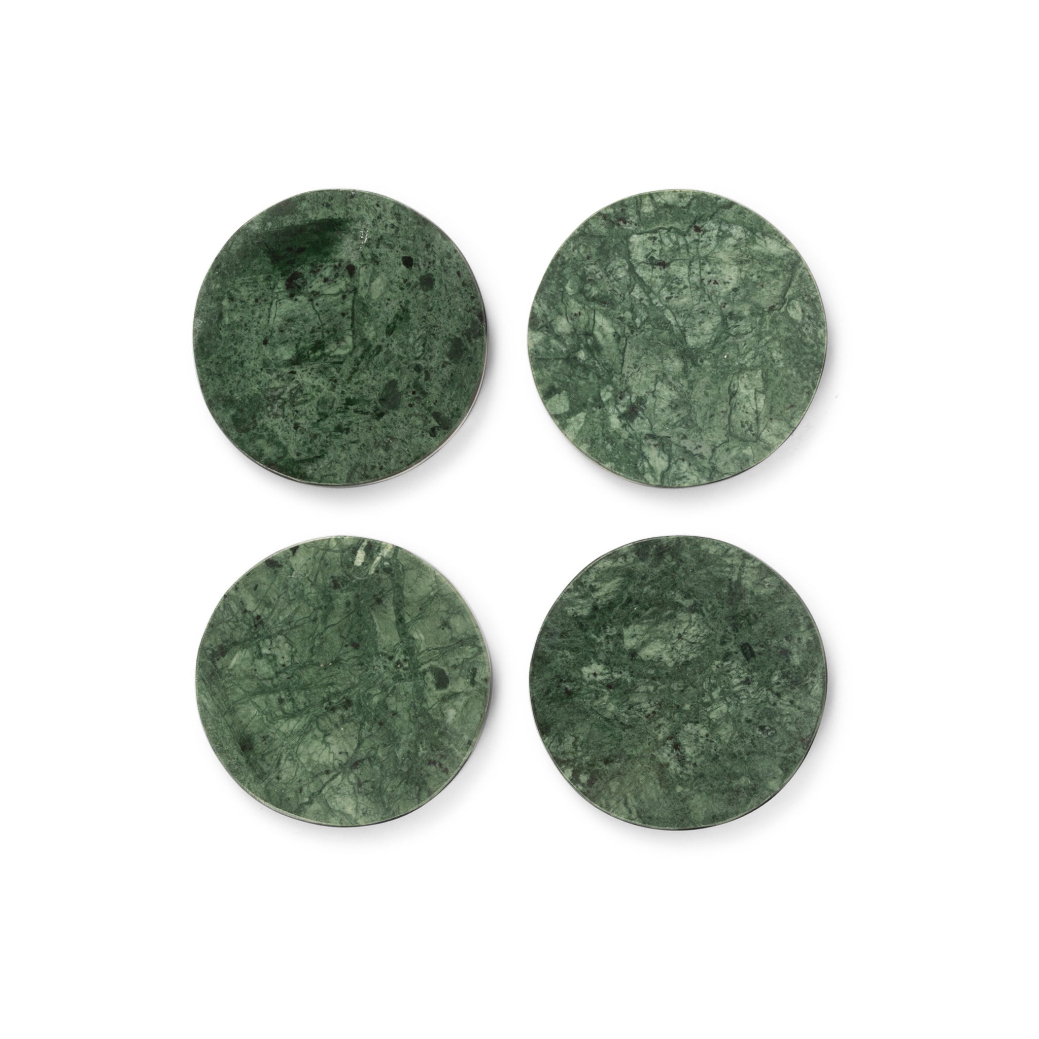 Green Marble Round Coasters