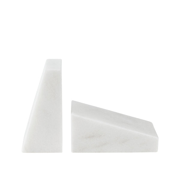 Stoned, not wasted: White Marble Book End Set