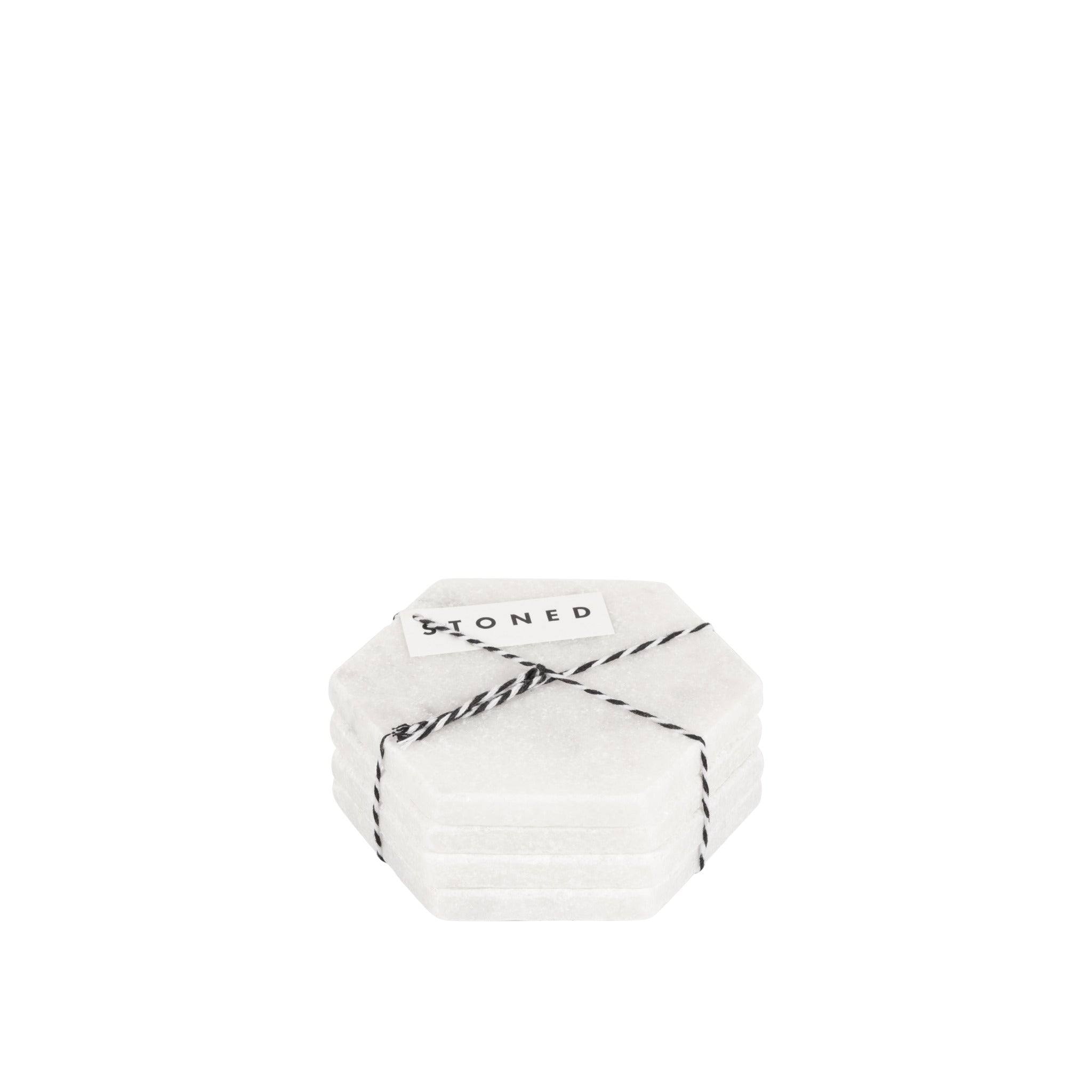 White Marble Hexagon Coasters