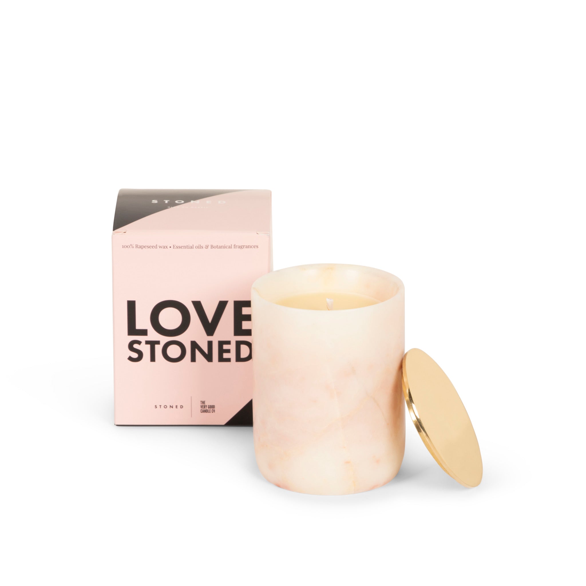 Pink Marble Scented Candle 'Lovestoned' M