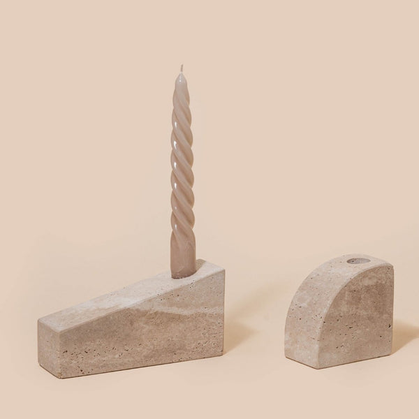 Travertine Candle Holder 'Stellar'
