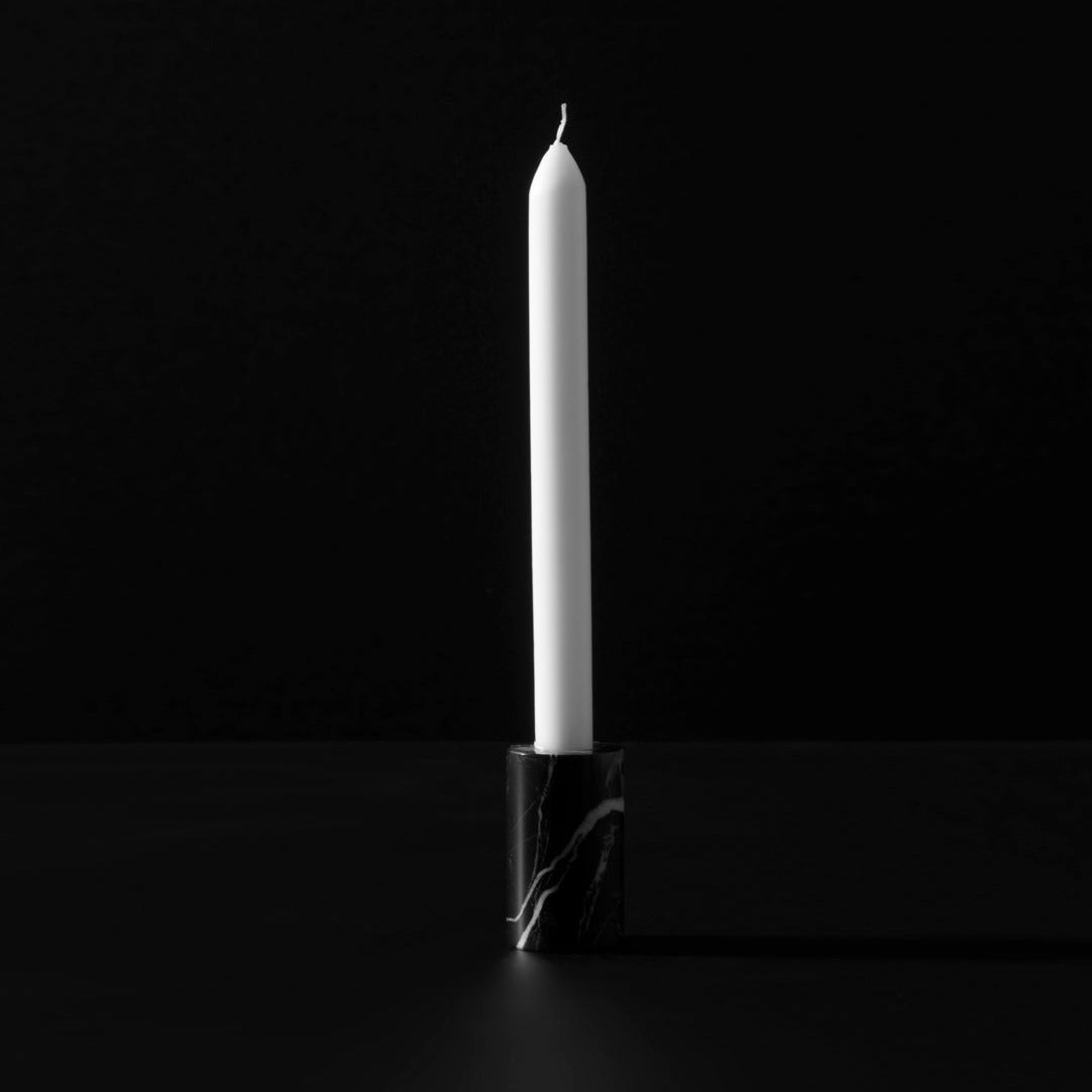 Stoned, not wasted: Black Marble Candle Holder L