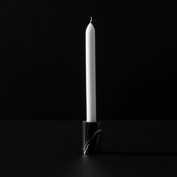 Stoned, not wasted: Black Marble Candle Holder L