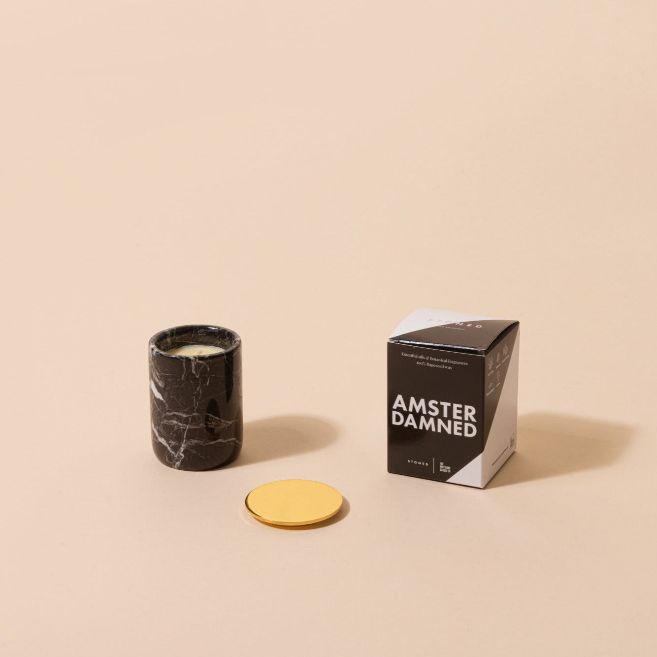 Black Marble Scented Candle 'Amsterdamned' S