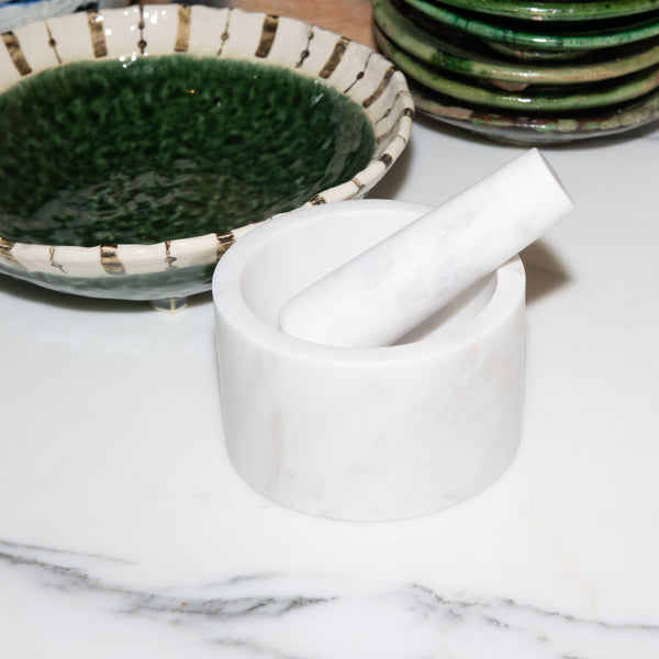 White Marble Mortar & Pestle