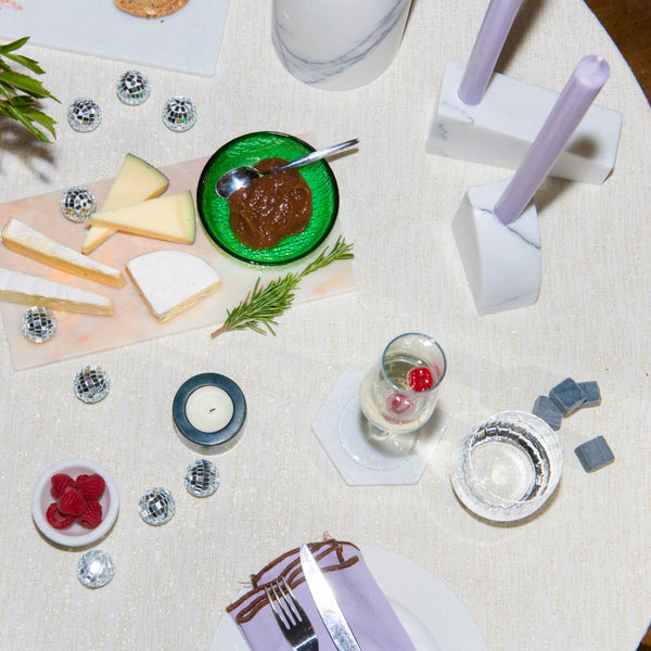 Stoned, not wasted: Bold White Marble Candle Holder 'Nova'