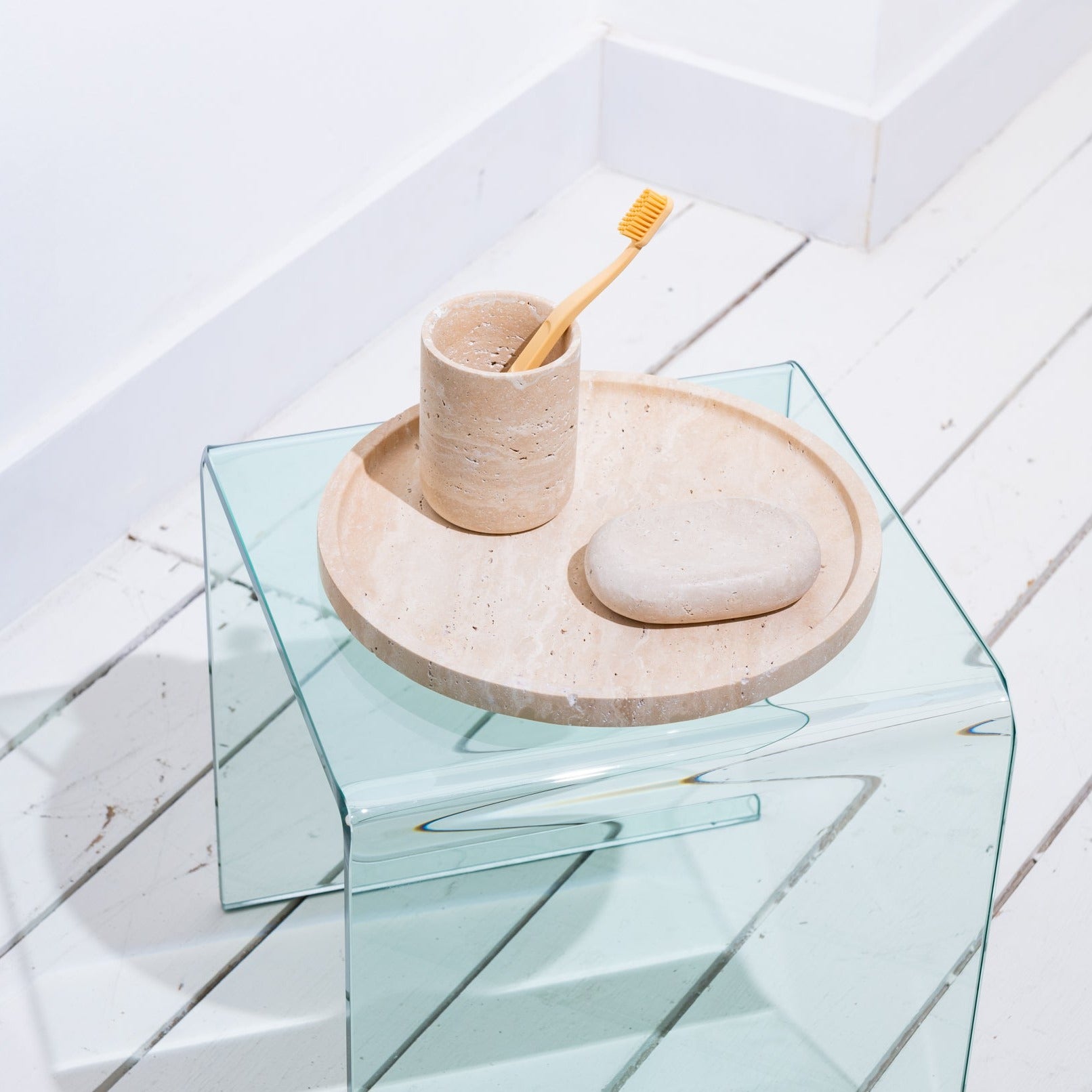 Travertine Round Tray