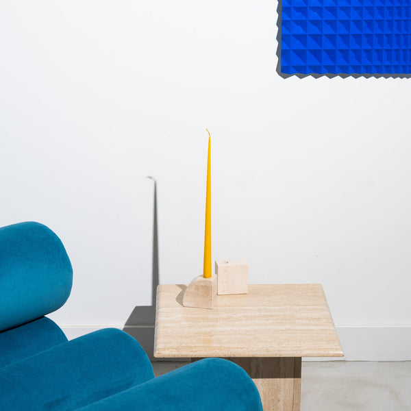 Travertine Candle Holder 'Pixel'