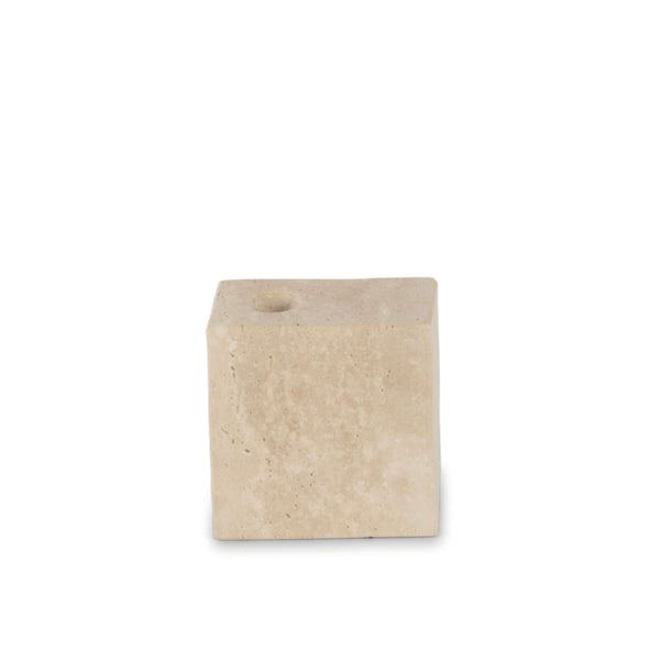 Travertine Candle Holder 'Pixel'
