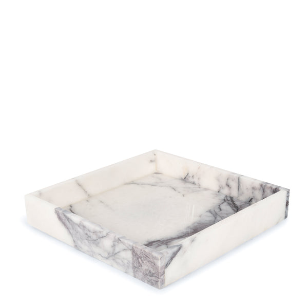 Bold White Marble Square Tray