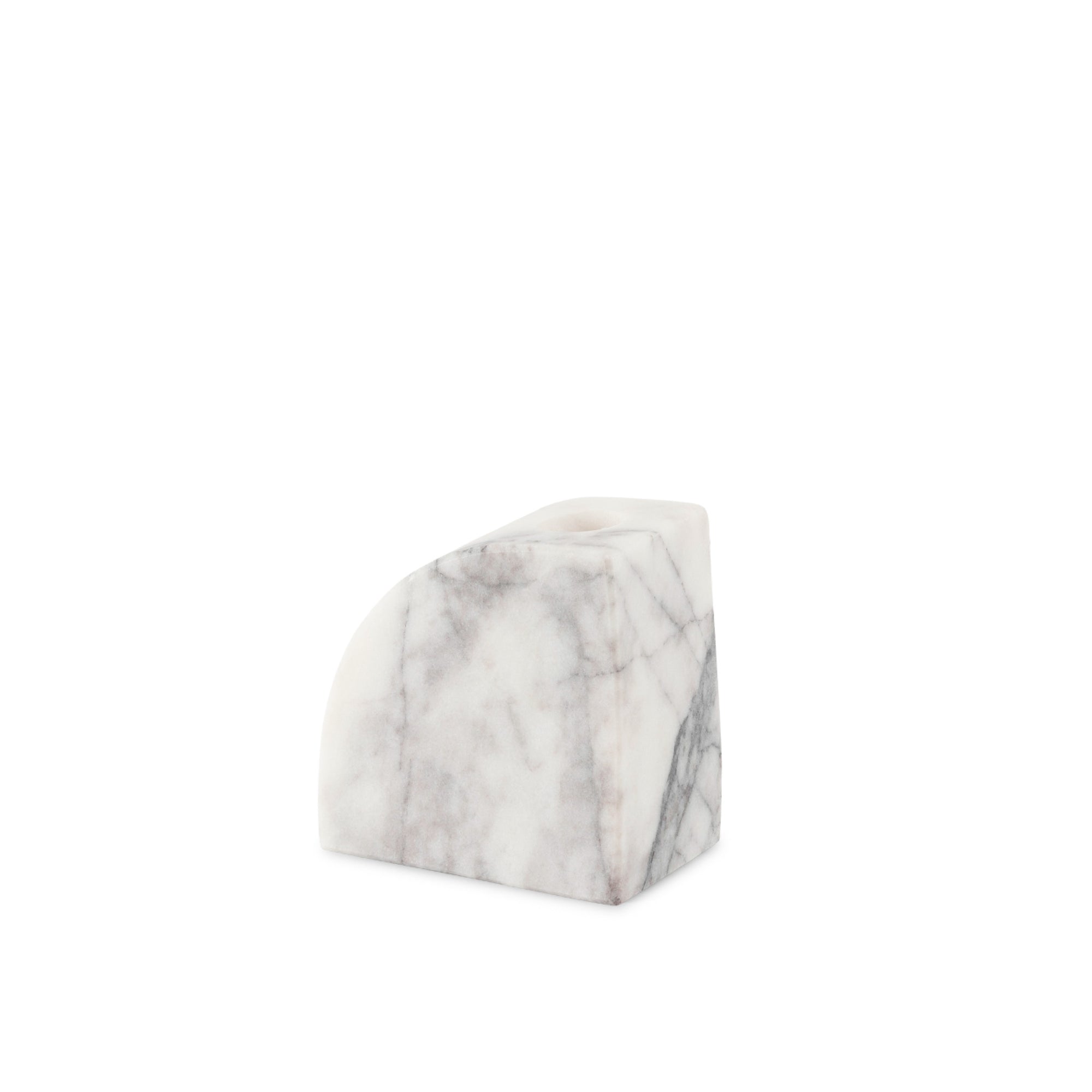 Stoned, not wasted: Bold White Marble Candle Holder 'Nova'