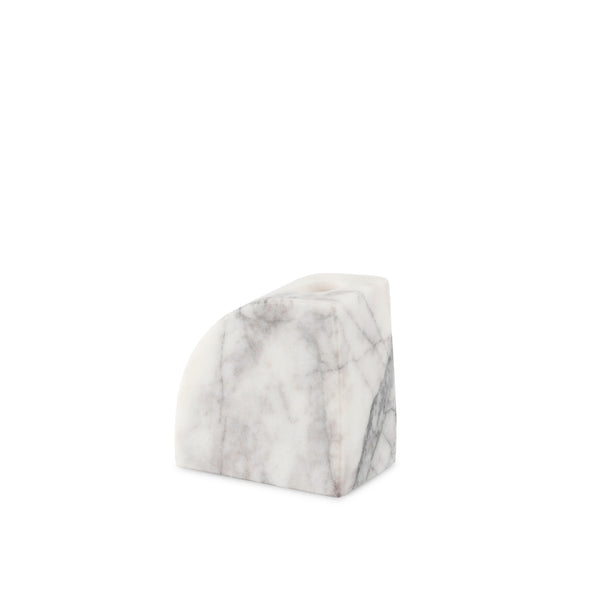 Stoned, not wasted: Bold White Marble Candle Holder 'Nova'