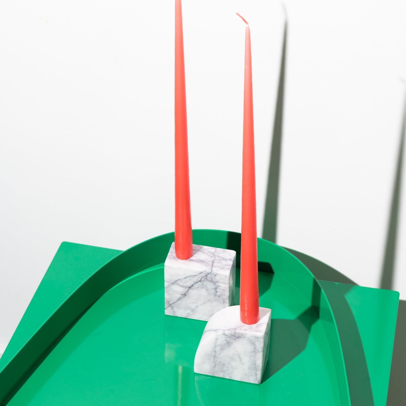 Stoned, not wasted: Bold White Marble Candle Holder 'Nova'