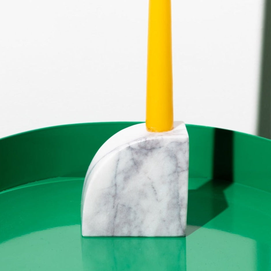 Stoned, not wasted: Bold White Marble Candle Holder 'Nova'