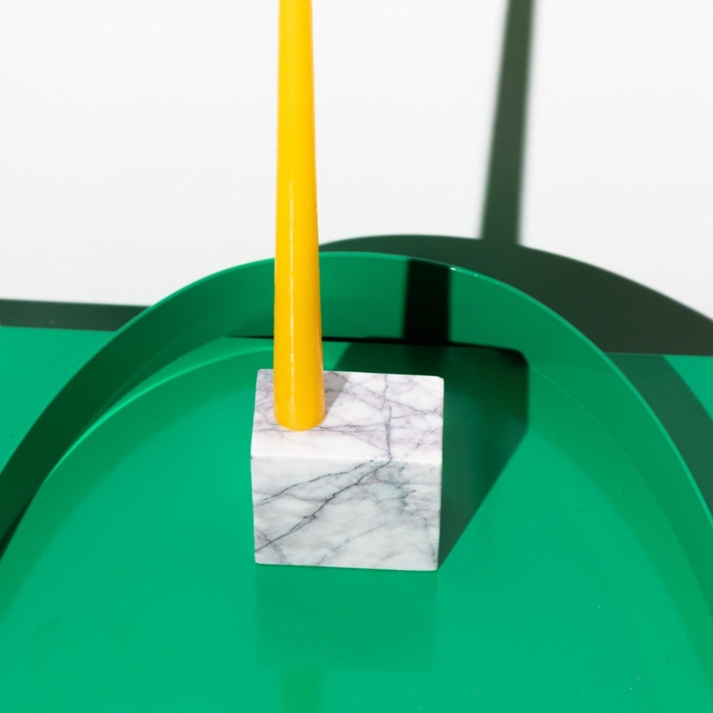 Stoned, not wasted: Bold White Marble Candle Holder 'Pixel'