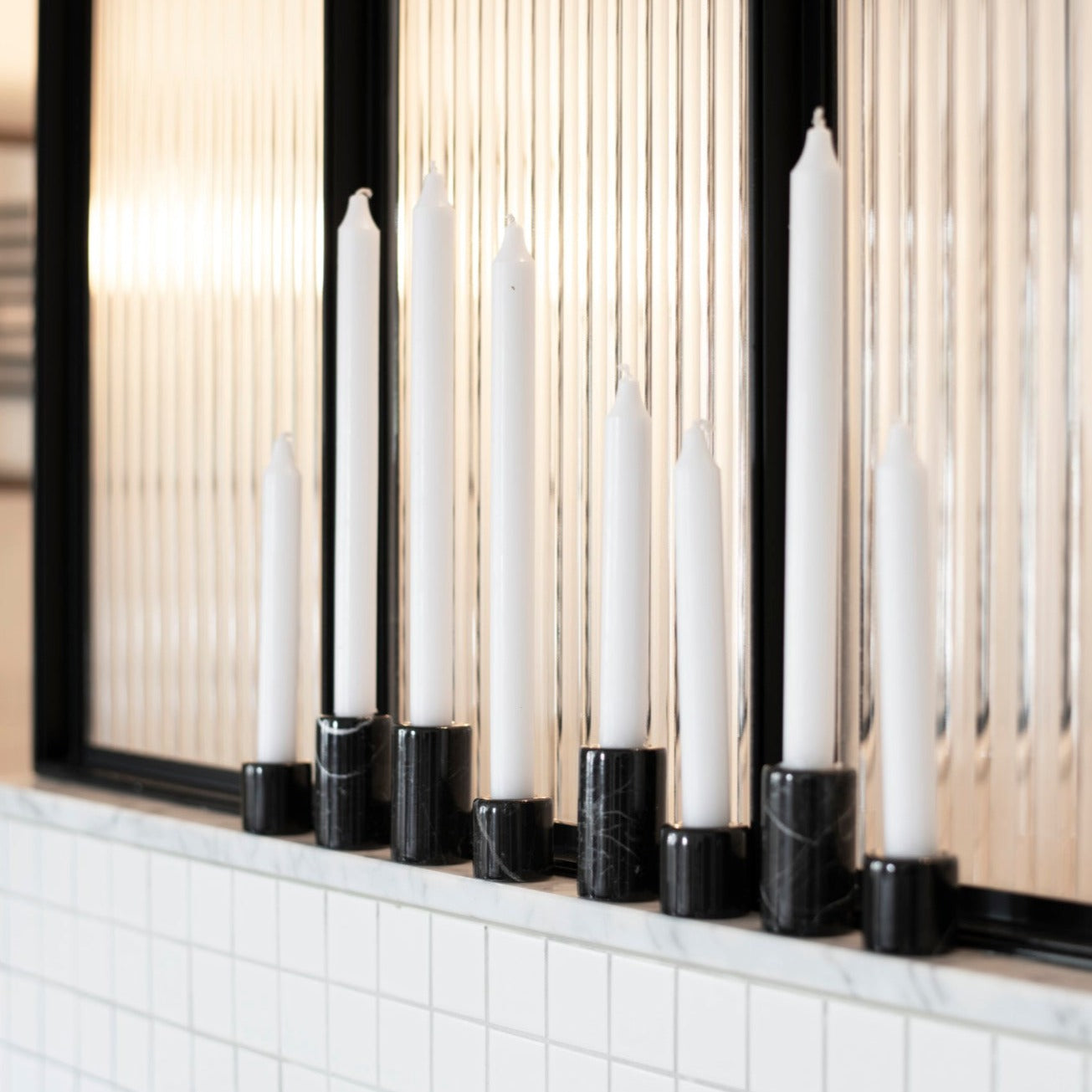 Stoned, not wasted: Black Marble Candle Holder L