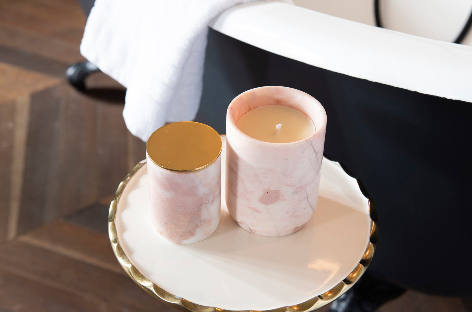 Pink Marble Scented Candle 'Lovestoned' M