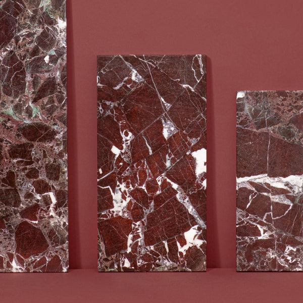 Burgundy Marble Rectangular Board S - 15 x 30 cm